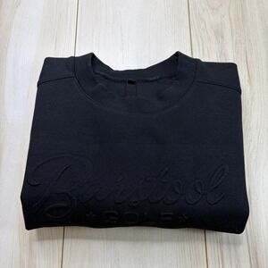Barstool Sports UNRL Barstool Golf Script Embossed Crewneck Black Medium Cotton